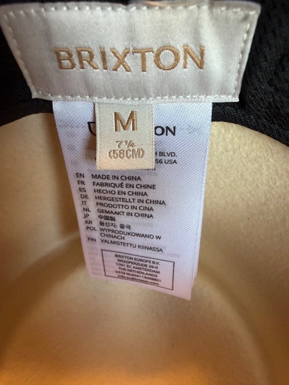 Brixton Eleanor Felt Packable Cream Wool Fedora Hat With Leather Band Size M 7 1 - Picture 7 of 10